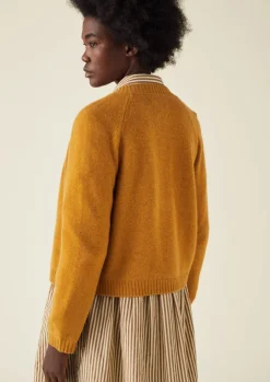 Cashmere|Knitwear-TOAST Eden Wool Cashmere Raglan Cardigan GingerMelange