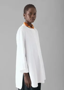 Linen|Tops & Tees-TOAST Elena Cotton Linen Tunic Shirt PaperWhite