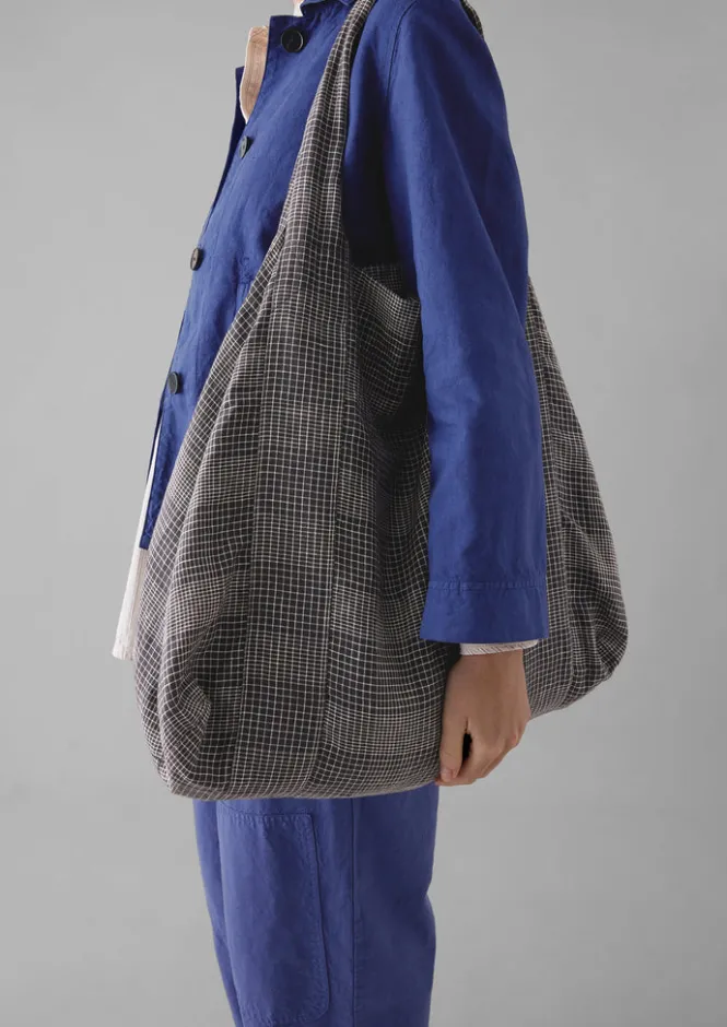 Bags & Belts-TOAST Etched Check Linen Bag Slate