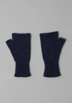 Hats, Scarves & Gloves-TOAST Fingerless Wool Gloves NavyMelange