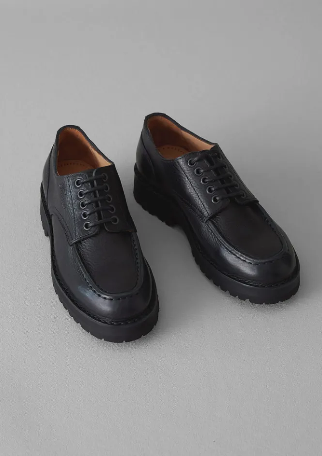 Shoes-TOAST Fracap Leather Postman Shoes Black