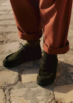 Shoes-TOAST Fracap Suede Camp Shoes Olive