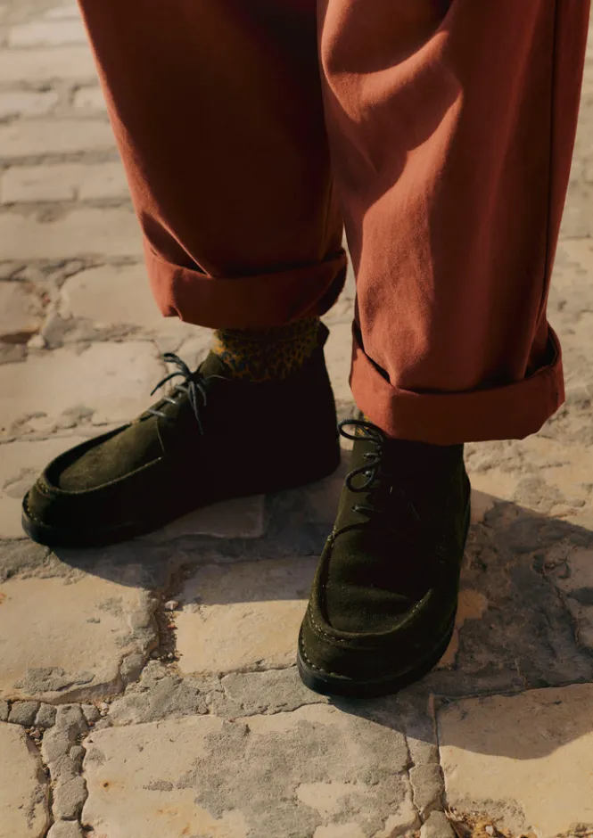 Shoes-TOAST Fracap Suede Camp Shoes Olive