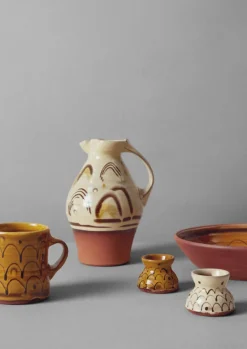 Ceramics|Kitchen-TOAST Frances Savage Egg Cup Set Cream/Terracotta