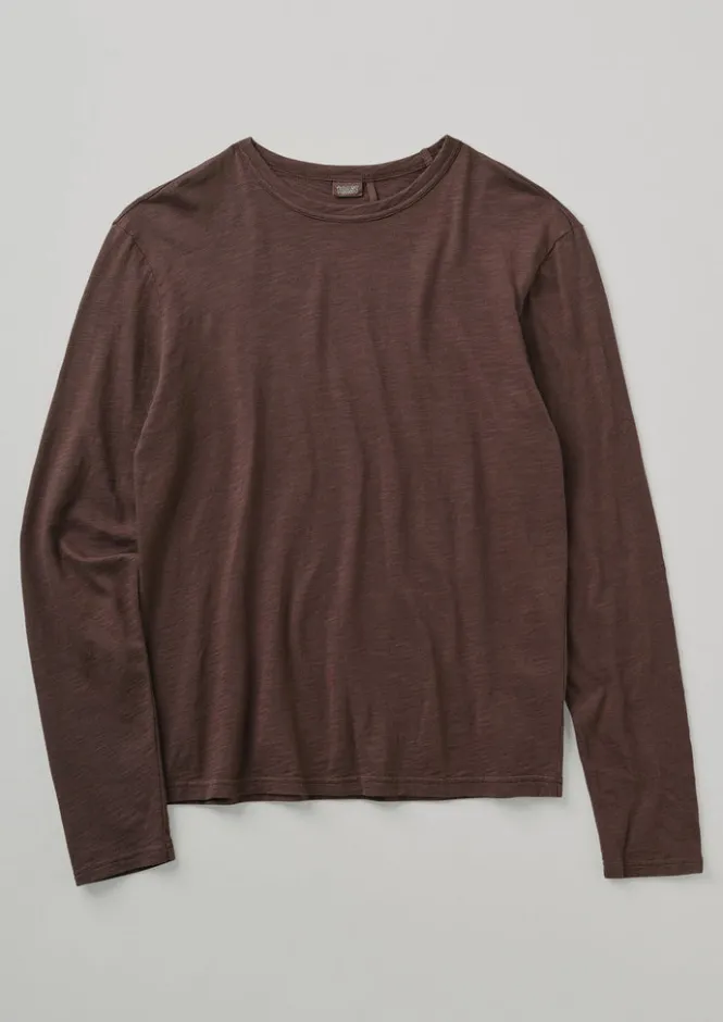 Loungewear|Tops & Tees-TOAST Frank Cotton Long Sleeve Tee Hickory