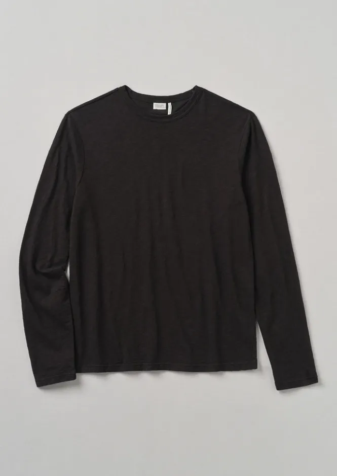 Tops & Tees-TOAST Frank Cotton Long Sleeve Tee CarbonBlack