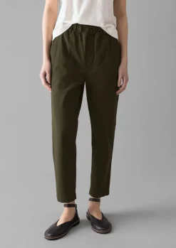 Trousers-TOAST Gabi Cotton Pull On Trousers Loden