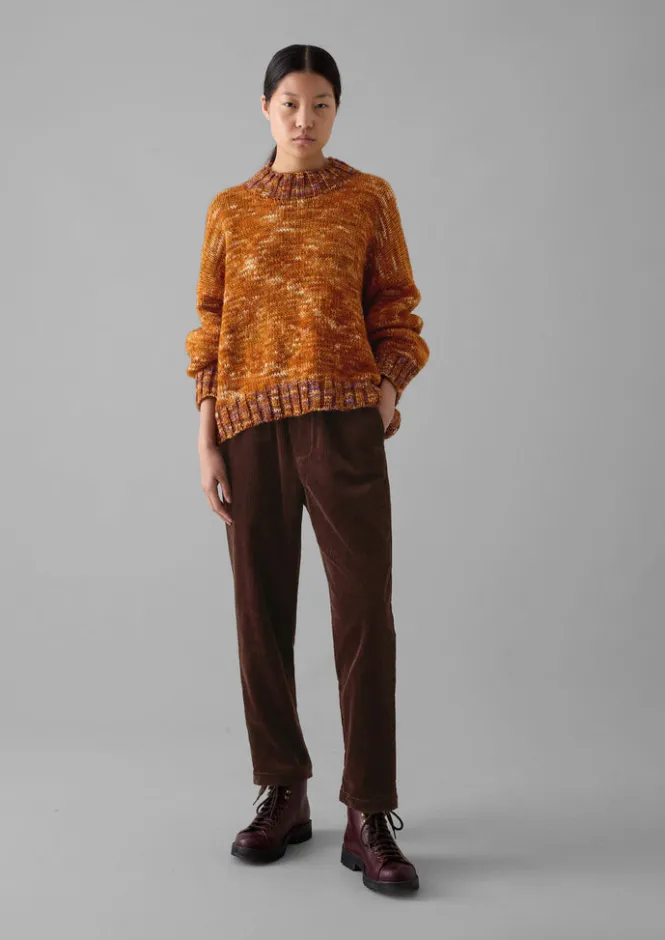 Cord|Trousers-TOAST Gabi Organic Cord Pull On Trousers Chestnut