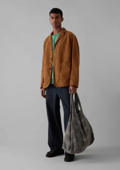 Workwear|Coats & Jackets-TOAST Garment Dyed Brushed Cotton Jacket Sandstone