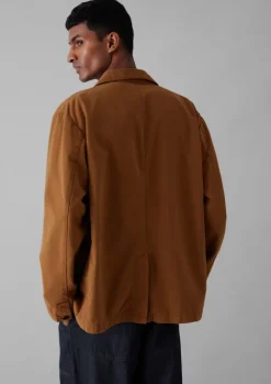 Workwear|Coats & Jackets-TOAST Garment Dyed Brushed Cotton Jacket Sandstone