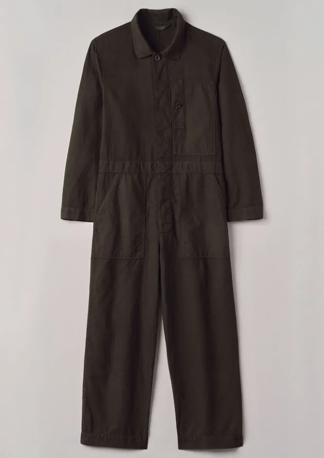 Linen|Workwear-TOAST Garment Dyed Canvas Overalls TentGreen