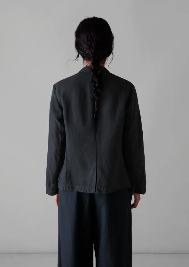 Coats & Jackets-TOAST Garment Dyed Cotton Linen Neat Jacket Slate