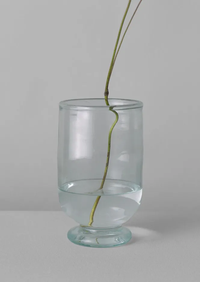 Glass|Decorative Pieces-TOAST Hand Blown Footed Vase Clear