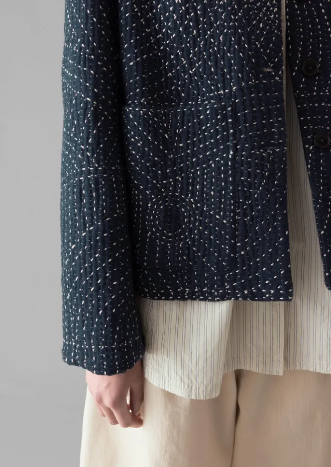Coats & Jackets-TOAST Hand Embroidered Kantha Jacket Indigo