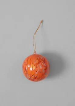 Christmas Decorations-TOAST Hand Marbled Bauble Coral