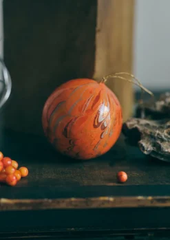 Christmas Decorations-TOAST Hand Marbled Bauble Coral