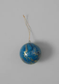 Christmas Decorations-TOAST Hand Marbled Bauble RichBlue
