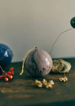 Christmas Decorations-TOAST Hand Marbled Bauble Lilac