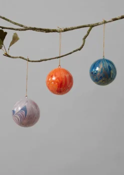 Christmas Decorations-TOAST Hand Marbled Bauble Lilac