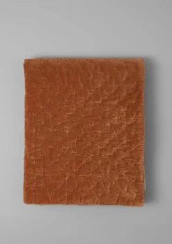 Textiles|Blankets & Throws-TOAST Hand Quilted Velvet Throw SoftGinger/Natural