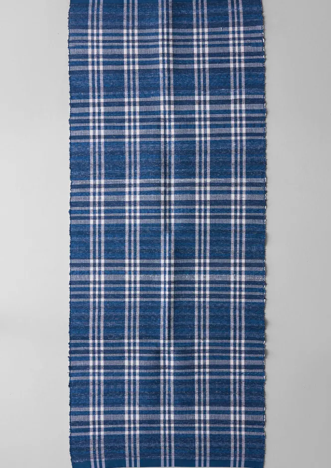 Textiles|Rugs-TOAST Hand Woven Remnant Fabric Rag Rug MixedBlues