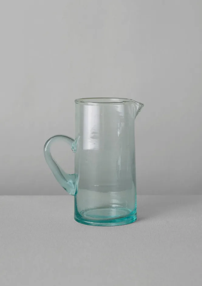 Glass-TOAST Handled Moroccan Glass Jug Clear