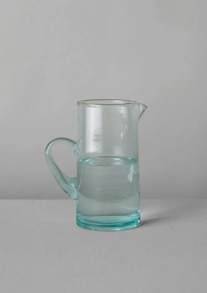 Glass-TOAST Handled Moroccan Glass Jug Clear