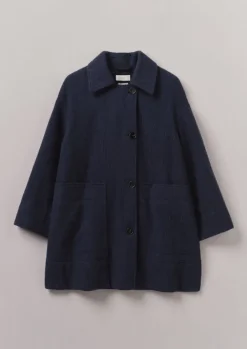 Coats & Jackets-TOAST Cotton Wool Pea Coat Indigo