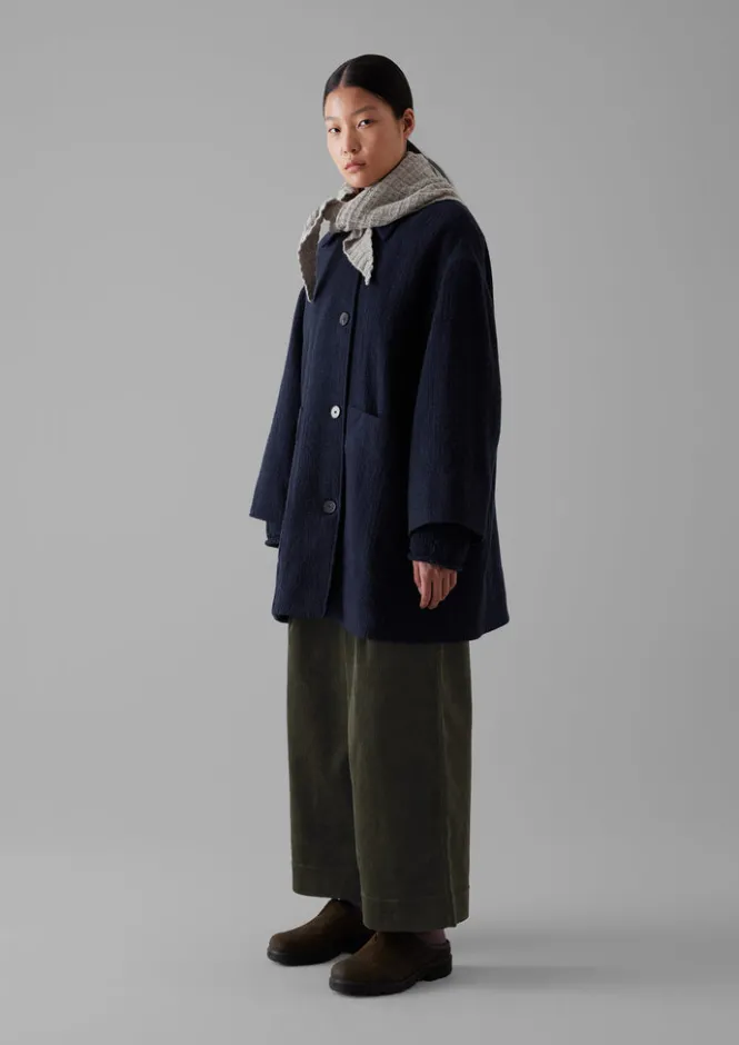 Coats & Jackets-TOAST Cotton Wool Pea Coat Indigo