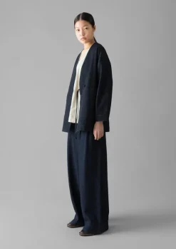 Denim|Coats & Jackets-TOAST Denim Wrap Jacket Indigo