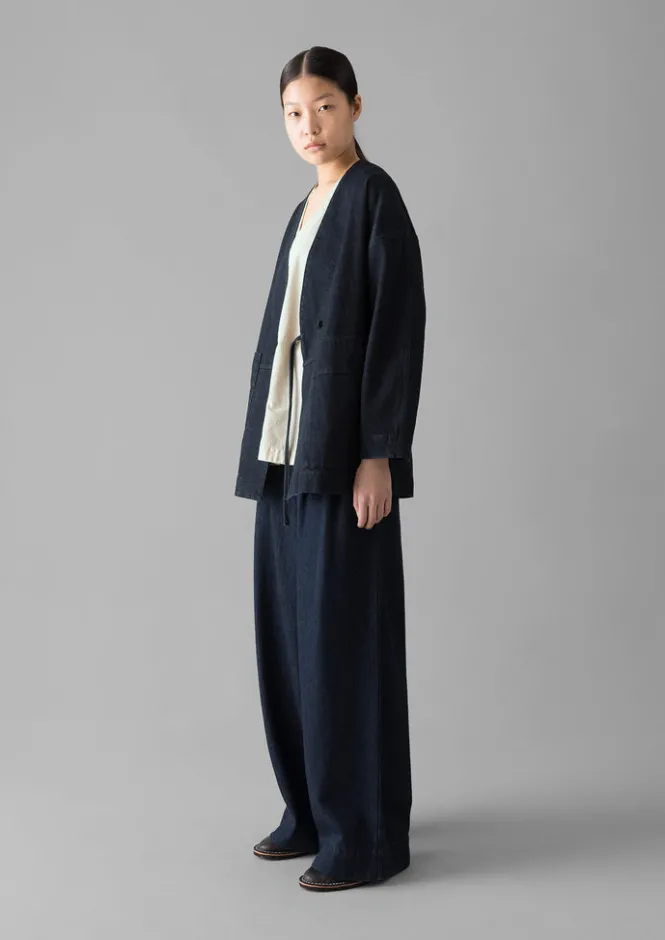 Denim|Coats & Jackets-TOAST Denim Wrap Jacket Indigo