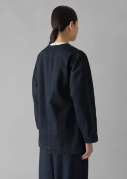 Denim|Coats & Jackets-TOAST Denim Wrap Jacket Indigo