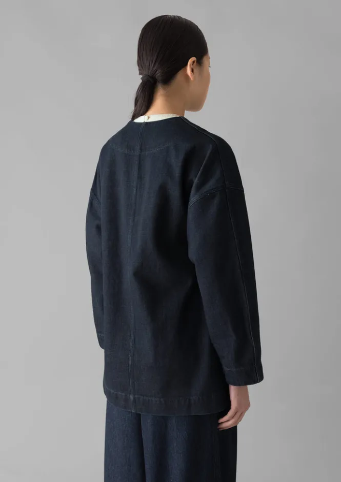 Denim|Coats & Jackets-TOAST Denim Wrap Jacket Indigo
