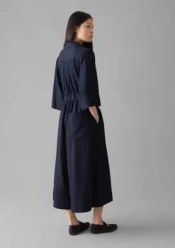 Jumpsuits|Trousers-TOAST Twill Culotte Jumpsuit Indigo