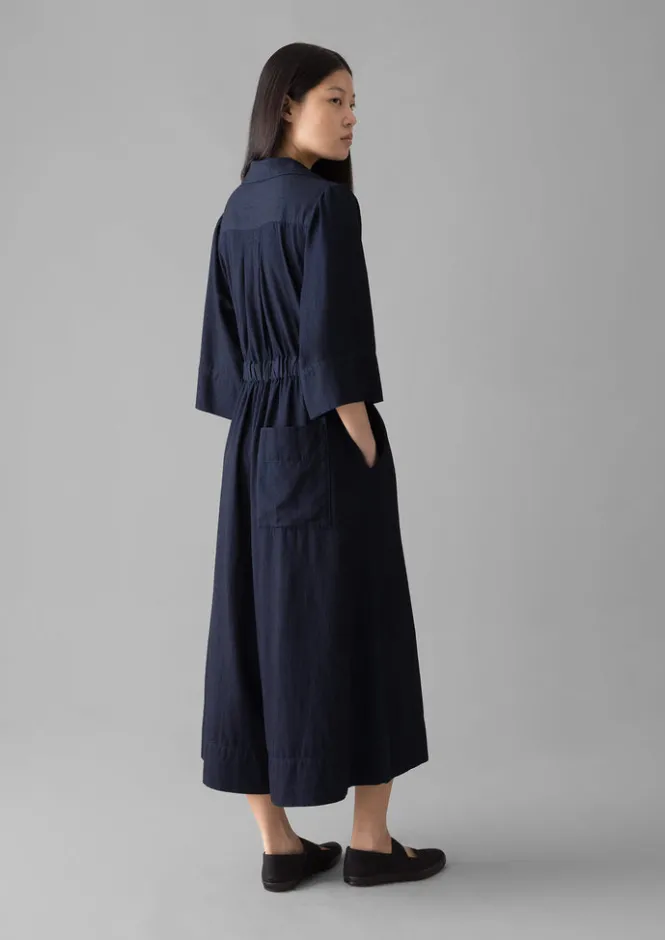 Jumpsuits|Trousers-TOAST Twill Culotte Jumpsuit Indigo