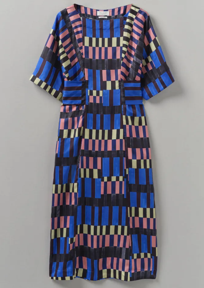 Dresses-TOAST Isobel Harvey Tie Waist Check Print Dress Multi