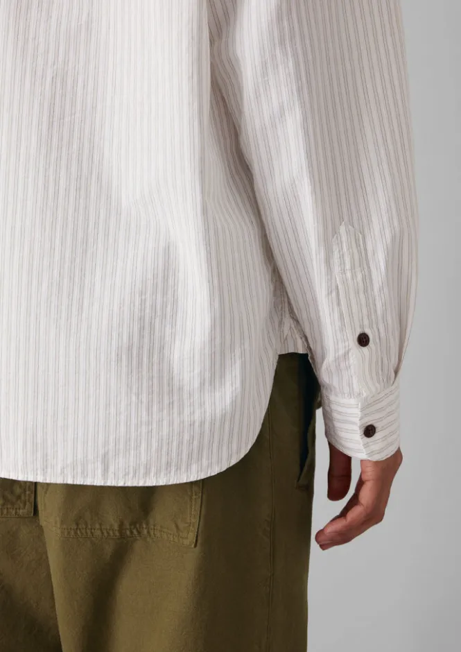 Workwear|Shirts-TOAST Jacquard Stripe Shirt ShaleStone