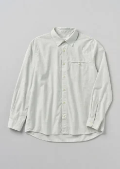 Shirts-TOAST Jet Pocket Fine Stripe Cotton Shirt Ecru/Charcoal