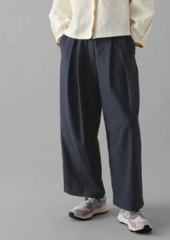 Trousers-TOAST Jude Check Wool Trousers SlateBlue
