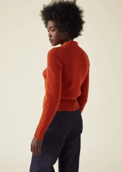 Knitwear-TOAST Kaia V-Neck Wool Cardigan Harissa