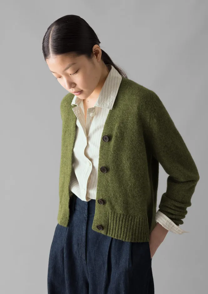 Knitwear-TOAST Kaia V-Neck Wool Cardigan DarkApple