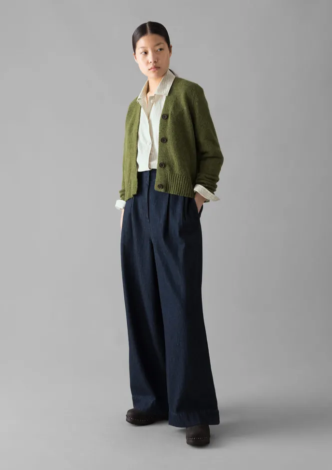 Knitwear-TOAST Kaia V-Neck Wool Cardigan DarkApple