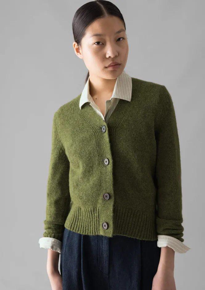 Knitwear-TOAST Kaia V-Neck Wool Cardigan DarkApple