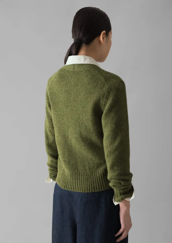 Knitwear-TOAST Kaia V-Neck Wool Cardigan DarkApple
