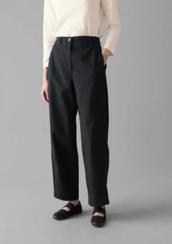 Trousers-TOAST Kathe Flat Front Cotton Twill Trousers SlateNavy