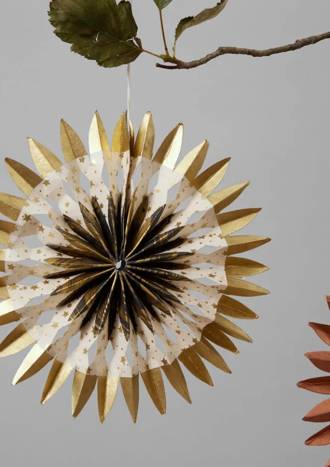 Christmas Decorations-TOAST Large Dip Dyed Lokta Paper Rosette Set Multi