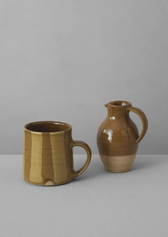 Ceramics|Tableware-TOAST Lily Pearmain Striped Mug Ochre