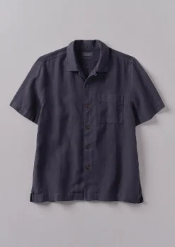 Linen|Shirts-TOAST Linen Short Sleeve Shirt Slate