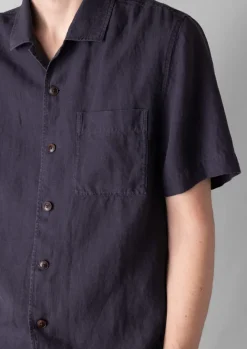 Linen|Shirts-TOAST Linen Short Sleeve Shirt Slate