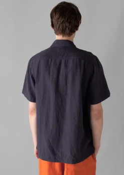 Linen|Shirts-TOAST Linen Short Sleeve Shirt Slate